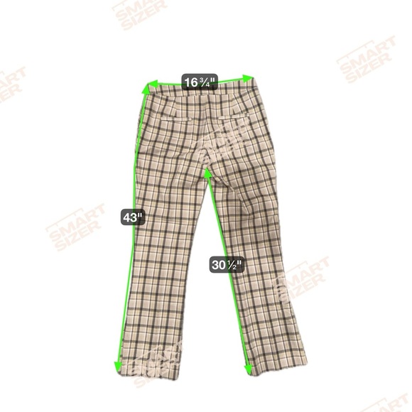 Zara Women's Dress Pants Tan And Brown Plaid Size Large - Picture 5 of 6